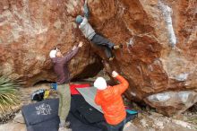 Bouldering in Hueco Tanks on 12/28/2019 with Blue Lizard Climbing and Yoga

Filename: SRM_20191228_1530500.jpg
Aperture: f/5.6
Shutter Speed: 1/250
Body: Canon EOS-1D Mark II
Lens: Canon EF 16-35mm f/2.8 L