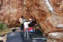 Bouldering in Hueco Tanks on 12/28/2019 with Blue Lizard Climbing and Yoga

Filename: SRM_20191228_1536230.jpg
Aperture: f/5.0
Shutter Speed: 1/250
Body: Canon EOS-1D Mark II
Lens: Canon EF 16-35mm f/2.8 L