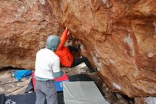 Bouldering in Hueco Tanks on 12/28/2019 with Blue Lizard Climbing and Yoga

Filename: SRM_20191228_1545070.jpg
Aperture: f/3.2
Shutter Speed: 1/250
Body: Canon EOS-1D Mark II
Lens: Canon EF 16-35mm f/2.8 L