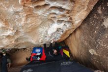 Bouldering in Hueco Tanks on 12/28/2019 with Blue Lizard Climbing and Yoga

Filename: SRM_20191228_1617520.jpg
Aperture: f/5.6
Shutter Speed: 1/250
Body: Canon EOS-1D Mark II
Lens: Canon EF 16-35mm f/2.8 L