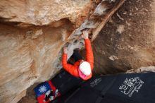 Bouldering in Hueco Tanks on 12/28/2019 with Blue Lizard Climbing and Yoga

Filename: SRM_20191228_1623580.jpg
Aperture: f/4.0
Shutter Speed: 1/250
Body: Canon EOS-1D Mark II
Lens: Canon EF 16-35mm f/2.8 L