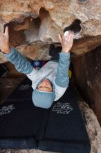 Bouldering in Hueco Tanks on 12/28/2019 with Blue Lizard Climbing and Yoga

Filename: SRM_20191228_1625500.jpg
Aperture: f/4.5
Shutter Speed: 1/250
Body: Canon EOS-1D Mark II
Lens: Canon EF 16-35mm f/2.8 L