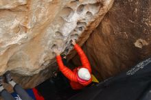 Bouldering in Hueco Tanks on 12/28/2019 with Blue Lizard Climbing and Yoga

Filename: SRM_20191228_1633180.jpg
Aperture: f/4.5
Shutter Speed: 1/250
Body: Canon EOS-1D Mark II
Lens: Canon EF 16-35mm f/2.8 L