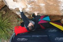 Bouldering in Hueco Tanks on 12/28/2019 with Blue Lizard Climbing and Yoga

Filename: SRM_20191228_1642070.jpg
Aperture: f/4.0
Shutter Speed: 1/250
Body: Canon EOS-1D Mark II
Lens: Canon EF 50mm f/1.8 II