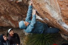 Bouldering in Hueco Tanks on 12/28/2019 with Blue Lizard Climbing and Yoga

Filename: SRM_20191228_1656410.jpg
Aperture: f/4.0
Shutter Speed: 1/250
Body: Canon EOS-1D Mark II
Lens: Canon EF 50mm f/1.8 II