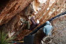 Bouldering in Hueco Tanks on 12/28/2019 with Blue Lizard Climbing and Yoga

Filename: SRM_20191228_1707010.jpg
Aperture: f/2.5
Shutter Speed: 1/250
Body: Canon EOS-1D Mark II
Lens: Canon EF 50mm f/1.8 II