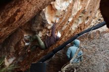 Bouldering in Hueco Tanks on 12/28/2019 with Blue Lizard Climbing and Yoga

Filename: SRM_20191228_1707080.jpg
Aperture: f/2.8
Shutter Speed: 1/250
Body: Canon EOS-1D Mark II
Lens: Canon EF 50mm f/1.8 II