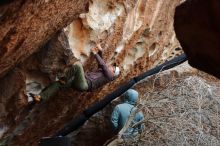 Bouldering in Hueco Tanks on 12/28/2019 with Blue Lizard Climbing and Yoga

Filename: SRM_20191228_1707160.jpg
Aperture: f/3.2
Shutter Speed: 1/250
Body: Canon EOS-1D Mark II
Lens: Canon EF 50mm f/1.8 II