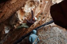 Bouldering in Hueco Tanks on 12/28/2019 with Blue Lizard Climbing and Yoga

Filename: SRM_20191228_1707280.jpg
Aperture: f/3.2
Shutter Speed: 1/250
Body: Canon EOS-1D Mark II
Lens: Canon EF 50mm f/1.8 II