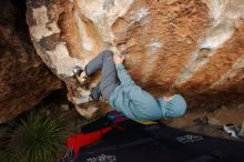 Bouldering in Hueco Tanks on 12/28/2019 with Blue Lizard Climbing and Yoga

Filename: SRM_20191228_1720370.jpg
Aperture: f/4.0
Shutter Speed: 1/250
Body: Canon EOS-1D Mark II
Lens: Canon EF 16-35mm f/2.8 L