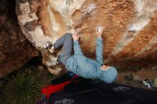 Bouldering in Hueco Tanks on 12/28/2019 with Blue Lizard Climbing and Yoga

Filename: SRM_20191228_1720390.jpg
Aperture: f/4.0
Shutter Speed: 1/250
Body: Canon EOS-1D Mark II
Lens: Canon EF 16-35mm f/2.8 L