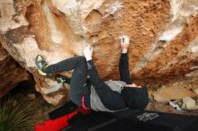 Bouldering in Hueco Tanks on 12/28/2019 with Blue Lizard Climbing and Yoga

Filename: SRM_20191228_1724400.jpg
Aperture: f/5.6
Shutter Speed: 1/250
Body: Canon EOS-1D Mark II
Lens: Canon EF 16-35mm f/2.8 L