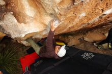 Bouldering in Hueco Tanks on 12/28/2019 with Blue Lizard Climbing and Yoga

Filename: SRM_20191228_1726040.jpg
Aperture: f/5.0
Shutter Speed: 1/250
Body: Canon EOS-1D Mark II
Lens: Canon EF 16-35mm f/2.8 L