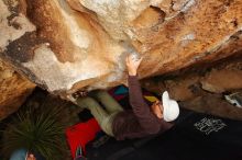 Bouldering in Hueco Tanks on 12/28/2019 with Blue Lizard Climbing and Yoga

Filename: SRM_20191228_1726070.jpg
Aperture: f/5.6
Shutter Speed: 1/250
Body: Canon EOS-1D Mark II
Lens: Canon EF 16-35mm f/2.8 L