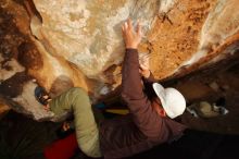 Bouldering in Hueco Tanks on 12/28/2019 with Blue Lizard Climbing and Yoga

Filename: SRM_20191228_1726310.jpg
Aperture: f/8.0
Shutter Speed: 1/250
Body: Canon EOS-1D Mark II
Lens: Canon EF 16-35mm f/2.8 L