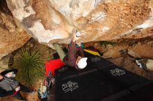 Bouldering in Hueco Tanks on 12/28/2019 with Blue Lizard Climbing and Yoga

Filename: SRM_20191228_1736020.jpg
Aperture: f/5.6
Shutter Speed: 1/250
Body: Canon EOS-1D Mark II
Lens: Canon EF 16-35mm f/2.8 L