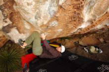 Bouldering in Hueco Tanks on 12/28/2019 with Blue Lizard Climbing and Yoga

Filename: SRM_20191228_1736120.jpg
Aperture: f/7.1
Shutter Speed: 1/250
Body: Canon EOS-1D Mark II
Lens: Canon EF 16-35mm f/2.8 L