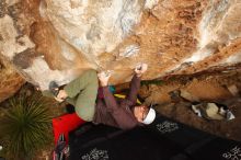 Bouldering in Hueco Tanks on 12/28/2019 with Blue Lizard Climbing and Yoga

Filename: SRM_20191228_1736190.jpg
Aperture: f/6.3
Shutter Speed: 1/250
Body: Canon EOS-1D Mark II
Lens: Canon EF 16-35mm f/2.8 L