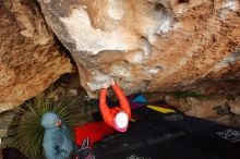 Bouldering in Hueco Tanks on 12/28/2019 with Blue Lizard Climbing and Yoga

Filename: SRM_20191228_1742040.jpg
Aperture: f/5.0
Shutter Speed: 1/250
Body: Canon EOS-1D Mark II
Lens: Canon EF 16-35mm f/2.8 L