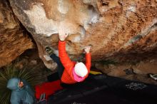 Bouldering in Hueco Tanks on 12/28/2019 with Blue Lizard Climbing and Yoga

Filename: SRM_20191228_1742160.jpg
Aperture: f/5.6
Shutter Speed: 1/250
Body: Canon EOS-1D Mark II
Lens: Canon EF 16-35mm f/2.8 L