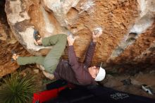 Bouldering in Hueco Tanks on 12/28/2019 with Blue Lizard Climbing and Yoga

Filename: SRM_20191228_1746000.jpg
Aperture: f/4.0
Shutter Speed: 1/250
Body: Canon EOS-1D Mark II
Lens: Canon EF 16-35mm f/2.8 L