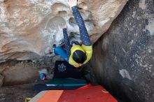 Bouldering in Hueco Tanks on 12/29/2019 with Blue Lizard Climbing and Yoga

Filename: SRM_20191229_1046450.jpg
Aperture: f/2.8
Shutter Speed: 1/250
Body: Canon EOS-1D Mark II
Lens: Canon EF 16-35mm f/2.8 L