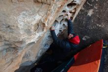 Bouldering in Hueco Tanks on 12/29/2019 with Blue Lizard Climbing and Yoga

Filename: SRM_20191229_1048430.jpg
Aperture: f/4.0
Shutter Speed: 1/250
Body: Canon EOS-1D Mark II
Lens: Canon EF 16-35mm f/2.8 L