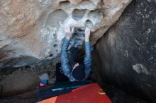 Bouldering in Hueco Tanks on 12/29/2019 with Blue Lizard Climbing and Yoga

Filename: SRM_20191229_1053360.jpg
Aperture: f/3.2
Shutter Speed: 1/250
Body: Canon EOS-1D Mark II
Lens: Canon EF 16-35mm f/2.8 L