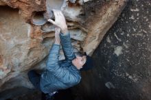 Bouldering in Hueco Tanks on 12/29/2019 with Blue Lizard Climbing and Yoga

Filename: SRM_20191229_1053480.jpg
Aperture: f/4.5
Shutter Speed: 1/250
Body: Canon EOS-1D Mark II
Lens: Canon EF 16-35mm f/2.8 L