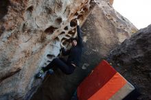 Bouldering in Hueco Tanks on 12/29/2019 with Blue Lizard Climbing and Yoga

Filename: SRM_20191229_1056010.jpg
Aperture: f/5.0
Shutter Speed: 1/250
Body: Canon EOS-1D Mark II
Lens: Canon EF 16-35mm f/2.8 L