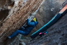 Bouldering in Hueco Tanks on 12/29/2019 with Blue Lizard Climbing and Yoga

Filename: SRM_20191229_1108280.jpg
Aperture: f/2.8
Shutter Speed: 1/250
Body: Canon EOS-1D Mark II
Lens: Canon EF 50mm f/1.8 II