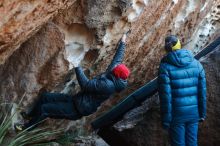 Bouldering in Hueco Tanks on 12/29/2019 with Blue Lizard Climbing and Yoga

Filename: SRM_20191229_1114490.jpg
Aperture: f/2.8
Shutter Speed: 1/250
Body: Canon EOS-1D Mark II
Lens: Canon EF 50mm f/1.8 II