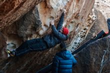 Bouldering in Hueco Tanks on 12/29/2019 with Blue Lizard Climbing and Yoga

Filename: SRM_20191229_1114580.jpg
Aperture: f/4.0
Shutter Speed: 1/250
Body: Canon EOS-1D Mark II
Lens: Canon EF 50mm f/1.8 II