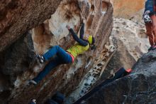 Bouldering in Hueco Tanks on 12/29/2019 with Blue Lizard Climbing and Yoga

Filename: SRM_20191229_1116320.jpg
Aperture: f/4.5
Shutter Speed: 1/250
Body: Canon EOS-1D Mark II
Lens: Canon EF 50mm f/1.8 II