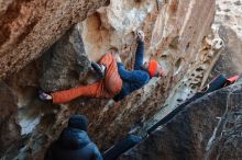 Bouldering in Hueco Tanks on 12/29/2019 with Blue Lizard Climbing and Yoga

Filename: SRM_20191229_1117150.jpg
Aperture: f/3.5
Shutter Speed: 1/250
Body: Canon EOS-1D Mark II
Lens: Canon EF 50mm f/1.8 II