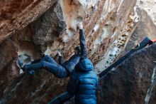 Bouldering in Hueco Tanks on 12/29/2019 with Blue Lizard Climbing and Yoga

Filename: SRM_20191229_1119410.jpg
Aperture: f/3.2
Shutter Speed: 1/250
Body: Canon EOS-1D Mark II
Lens: Canon EF 50mm f/1.8 II