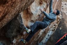 Bouldering in Hueco Tanks on 12/29/2019 with Blue Lizard Climbing and Yoga

Filename: SRM_20191229_1121560.jpg
Aperture: f/4.0
Shutter Speed: 1/250
Body: Canon EOS-1D Mark II
Lens: Canon EF 50mm f/1.8 II