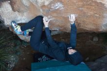 Bouldering in Hueco Tanks on 12/29/2019 with Blue Lizard Climbing and Yoga

Filename: SRM_20191229_1124200.jpg
Aperture: f/3.2
Shutter Speed: 1/250
Body: Canon EOS-1D Mark II
Lens: Canon EF 50mm f/1.8 II