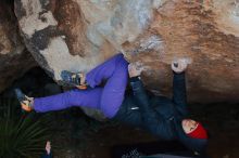 Bouldering in Hueco Tanks on 12/29/2019 with Blue Lizard Climbing and Yoga

Filename: SRM_20191229_1127110.jpg
Aperture: f/5.0
Shutter Speed: 1/250
Body: Canon EOS-1D Mark II
Lens: Canon EF 50mm f/1.8 II