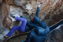 Bouldering in Hueco Tanks on 12/29/2019 with Blue Lizard Climbing and Yoga

Filename: SRM_20191229_1137360.jpg
Aperture: f/2.5
Shutter Speed: 1/250
Body: Canon EOS-1D Mark II
Lens: Canon EF 50mm f/1.8 II