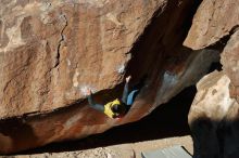 Bouldering in Hueco Tanks on 12/29/2019 with Blue Lizard Climbing and Yoga

Filename: SRM_20191229_1153560.jpg
Aperture: f/8.0
Shutter Speed: 1/250
Body: Canon EOS-1D Mark II
Lens: Canon EF 50mm f/1.8 II