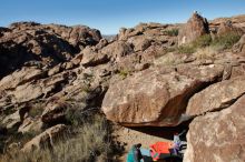 Bouldering in Hueco Tanks on 12/29/2019 with Blue Lizard Climbing and Yoga

Filename: SRM_20191229_1243310.jpg
Aperture: f/8.0
Shutter Speed: 1/250
Body: Canon EOS-1D Mark II
Lens: Canon EF 16-35mm f/2.8 L