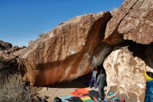 Bouldering in Hueco Tanks on 12/29/2019 with Blue Lizard Climbing and Yoga

Filename: SRM_20191229_1301100.jpg
Aperture: f/8.0
Shutter Speed: 1/250
Body: Canon EOS-1D Mark II
Lens: Canon EF 16-35mm f/2.8 L