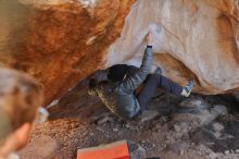 Bouldering in Hueco Tanks on 12/29/2019 with Blue Lizard Climbing and Yoga

Filename: SRM_20191229_1349380.jpg
Aperture: f/2.8
Shutter Speed: 1/320
Body: Canon EOS-1D Mark II
Lens: Canon EF 50mm f/1.8 II