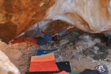 Bouldering in Hueco Tanks on 12/29/2019 with Blue Lizard Climbing and Yoga

Filename: SRM_20191229_1355190.jpg
Aperture: f/3.2
Shutter Speed: 1/320
Body: Canon EOS-1D Mark II
Lens: Canon EF 50mm f/1.8 II