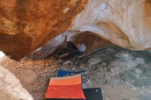 Bouldering in Hueco Tanks on 12/29/2019 with Blue Lizard Climbing and Yoga

Filename: SRM_20191229_1355510.jpg
Aperture: f/3.2
Shutter Speed: 1/320
Body: Canon EOS-1D Mark II
Lens: Canon EF 50mm f/1.8 II