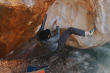 Bouldering in Hueco Tanks on 12/29/2019 with Blue Lizard Climbing and Yoga

Filename: SRM_20191229_1356270.jpg
Aperture: f/3.5
Shutter Speed: 1/320
Body: Canon EOS-1D Mark II
Lens: Canon EF 50mm f/1.8 II