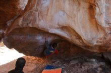 Bouldering in Hueco Tanks on 12/29/2019 with Blue Lizard Climbing and Yoga

Filename: SRM_20191229_1406510.jpg
Aperture: f/3.5
Shutter Speed: 1/320
Body: Canon EOS-1D Mark II
Lens: Canon EF 16-35mm f/2.8 L
