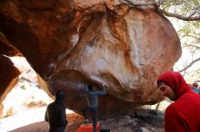 Bouldering in Hueco Tanks on 12/29/2019 with Blue Lizard Climbing and Yoga

Filename: SRM_20191229_1407450.jpg
Aperture: f/4.5
Shutter Speed: 1/320
Body: Canon EOS-1D Mark II
Lens: Canon EF 16-35mm f/2.8 L