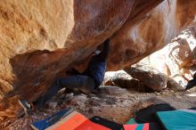 Bouldering in Hueco Tanks on 12/29/2019 with Blue Lizard Climbing and Yoga

Filename: SRM_20191229_1419190.jpg
Aperture: f/3.5
Shutter Speed: 1/250
Body: Canon EOS-1D Mark II
Lens: Canon EF 16-35mm f/2.8 L
